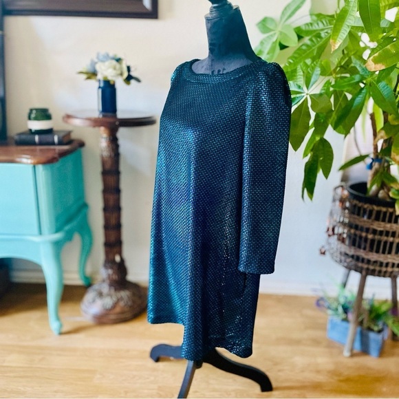 Free People Diamonds Are Forever Mermaid Mini Dress in Metallic Blue Small - Picture 11 of 15